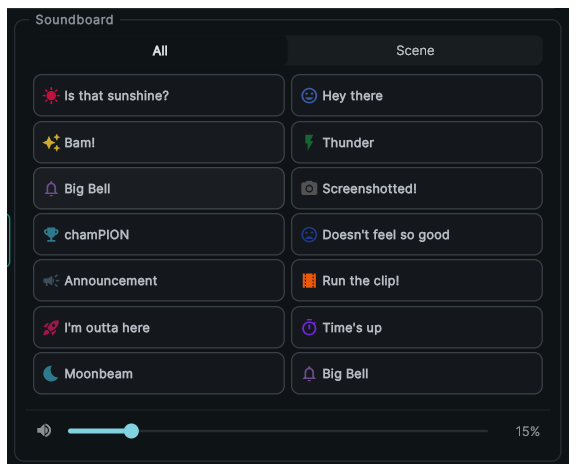 Stream Craftr soundboard layout