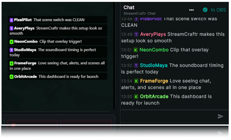 Stream Craftr Live Chat Example