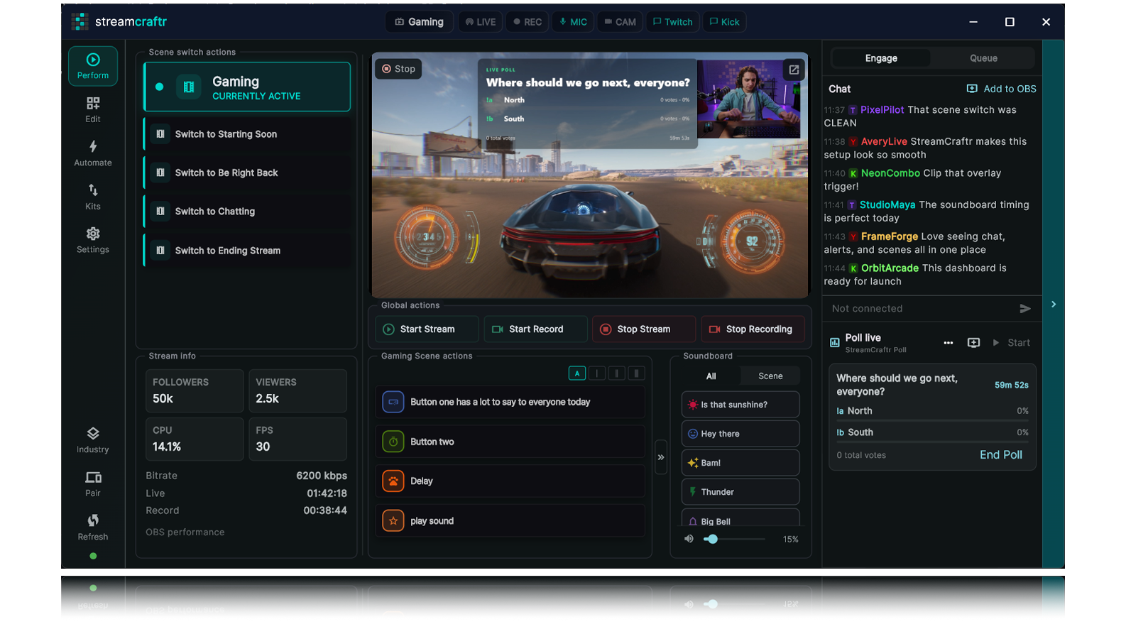 Stream Craftr - OBS Streaming creator and manager screenshot