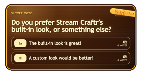 poll-custom-look-stream-craftr custom look for stream craftr polls, retro cozy look with yellows