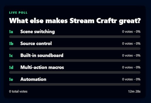 polling-stream-craftr-features Screen shot of Add Chat Overlay to Scene popup